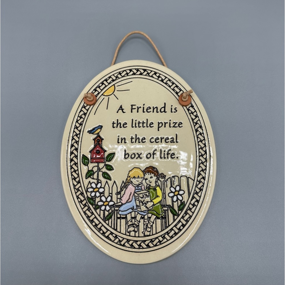 Trinity Pottery Friend Wall Plaque Friend Is A Little Prize USA Gift for friend